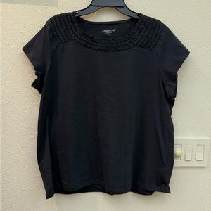 Coldwater Creek Classic Black Women's Tee Top XL